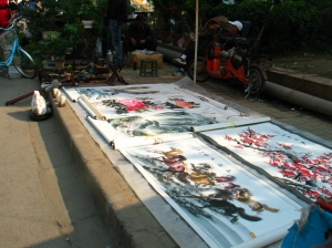 IMG_3216 At Di Tan, paintings are displayed on the ground