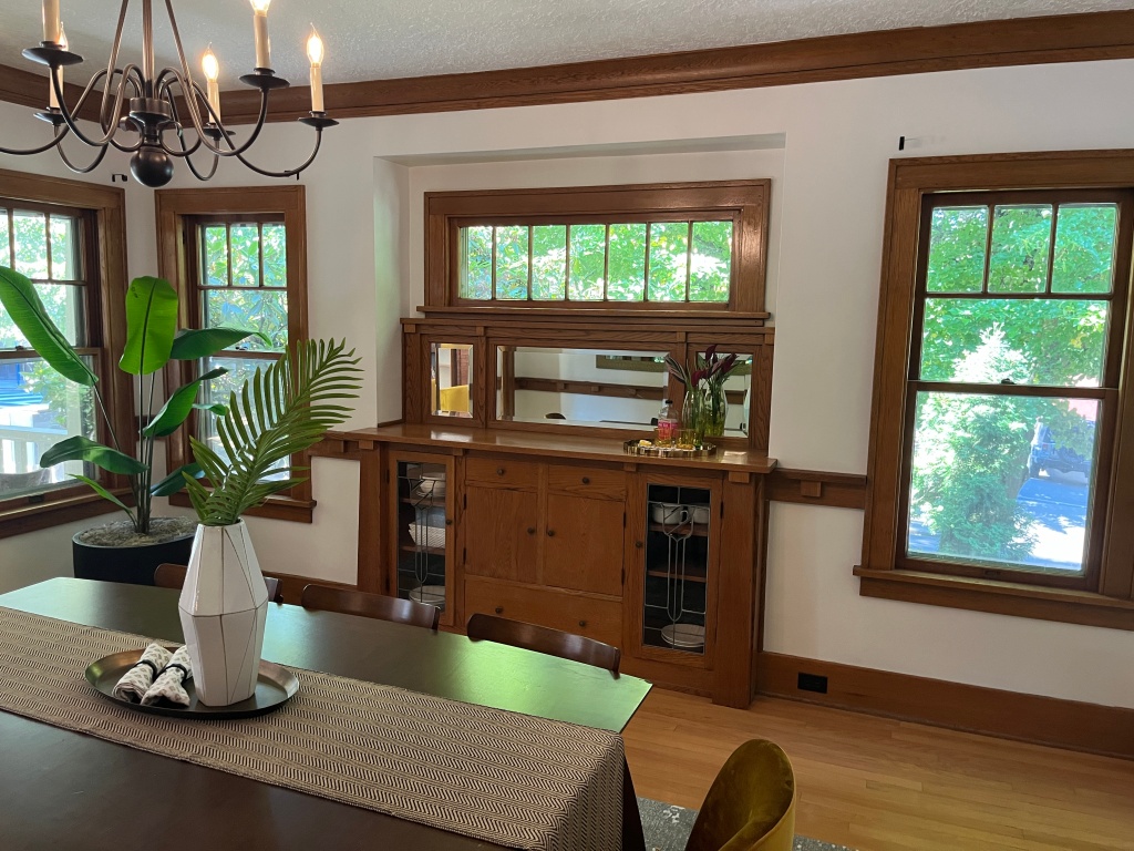 Interior wood details of a craftsman home in Laurelhurst, Portland